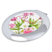 Spring Tulips Bouquet Customizable Compact Mirror (Turned)
