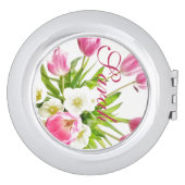 Spring Tulips Bouquet Customizable Compact Mirror (Side)