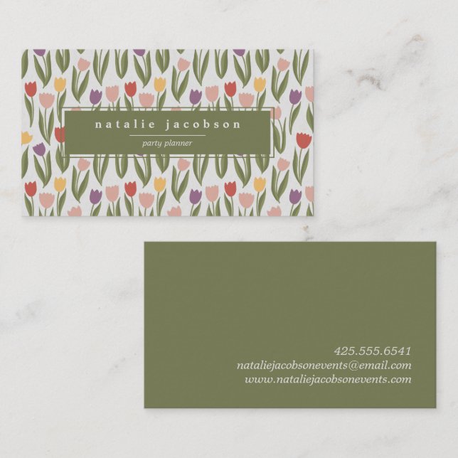 Spring Tulips Business Card (Front/Back)