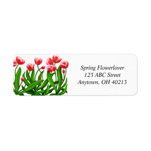 Spring Tulips Customizable Label