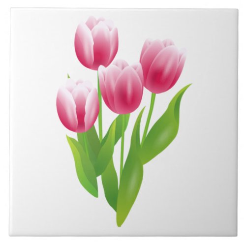 Spring Tulips Easter Gift Ceramic Tile