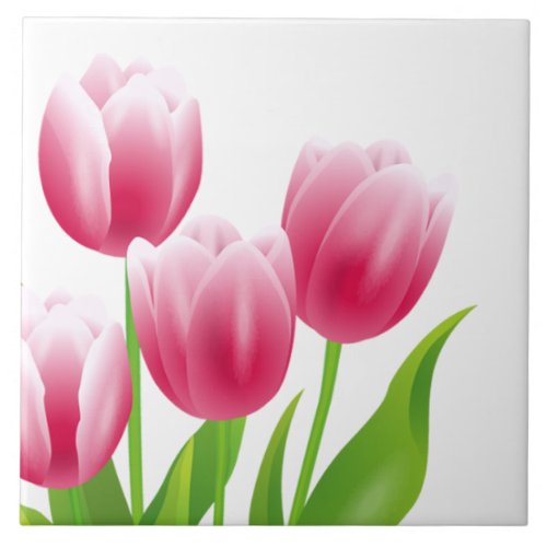 Spring Tulips Easter Gift Ceramic Tiles