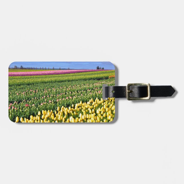 Spring tulips field luggage tag (Front Horizontal)