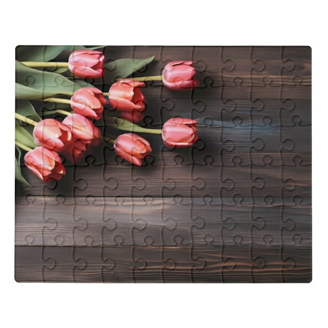 Spring tulips for Valentines day Jigsaw Puzzle (Puzzle Horizontal)