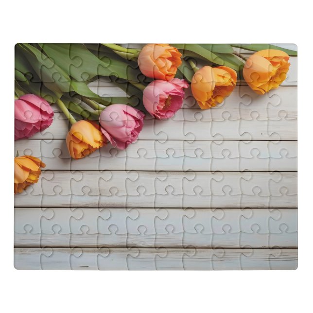 Spring tulips for Valentines day Jigsaw Puzzle (Puzzle Horizontal)