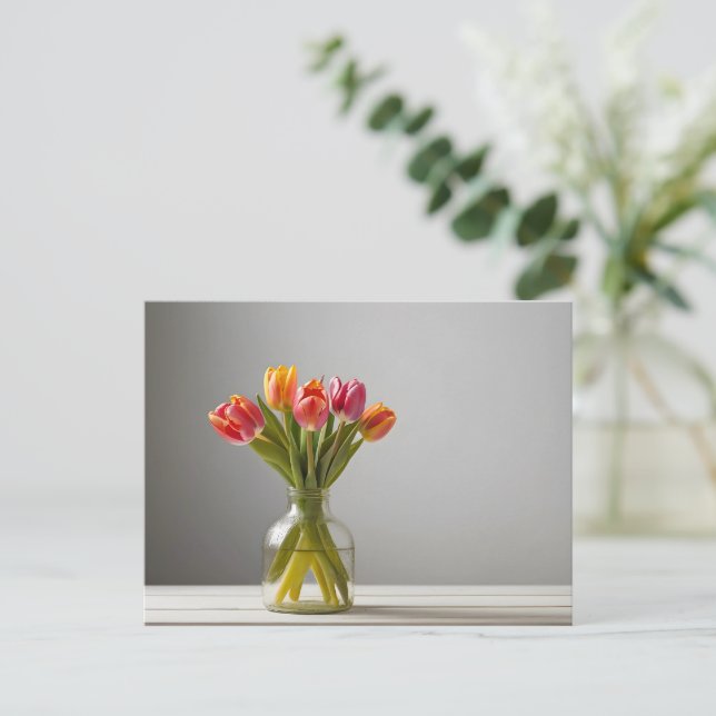 Spring tulips for Valentines day Postcard (Standing Front)