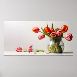 Spring tulips for Valentines day Poster