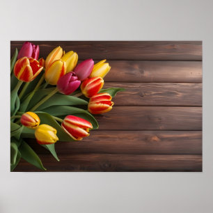 Spring tulips for Valentines day Poster