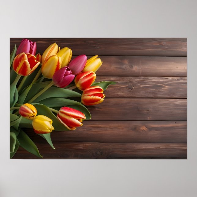 Spring tulips for Valentines day Poster (Front)