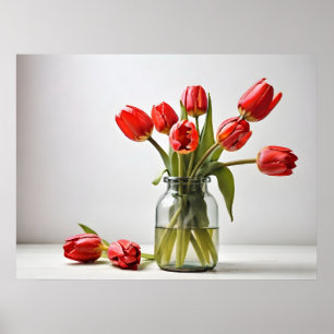 Spring tulips for Valentines day Poster