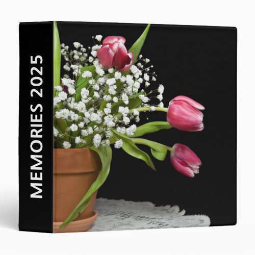 Spring Tulips in pot 3 Ring Binder