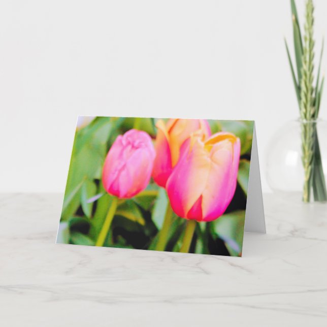 SPRING TULIPS LETTERPRESS THANK YOU CARD (Front)