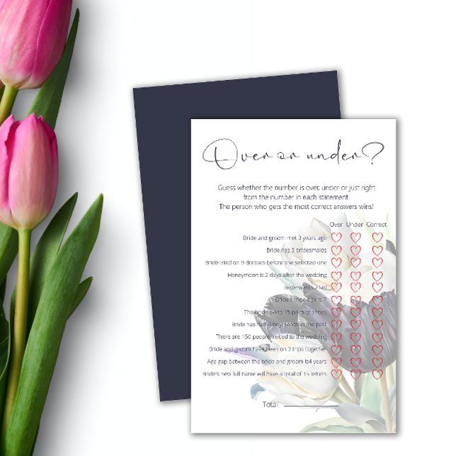 Spring tulips Over  Under Bridal Shower Game (Creator Uploaded)