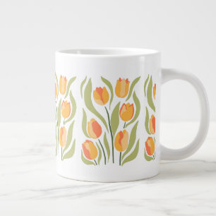 Spring Tulips Pattern Giant Coffee Mug