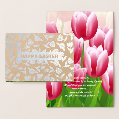 Spring Tulips Real Foil Luxury Easter Foil Card