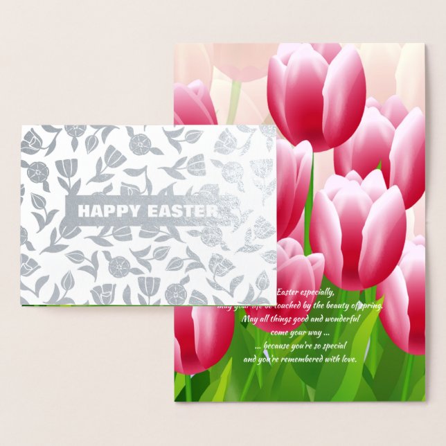 Spring Tulips Real Foil Luxury Easter Foil Card (Display)