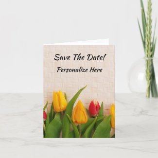 Spring Tulip Bouquet Save The Date Cards