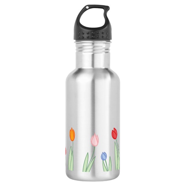 Spring Tulips Stainless Steel Water Bottle (Front)