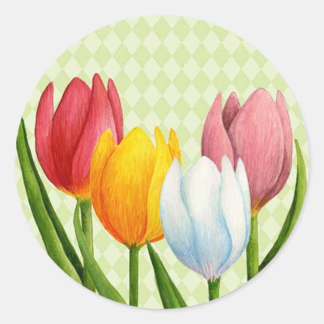 Spring Tulips Sticker (Front)