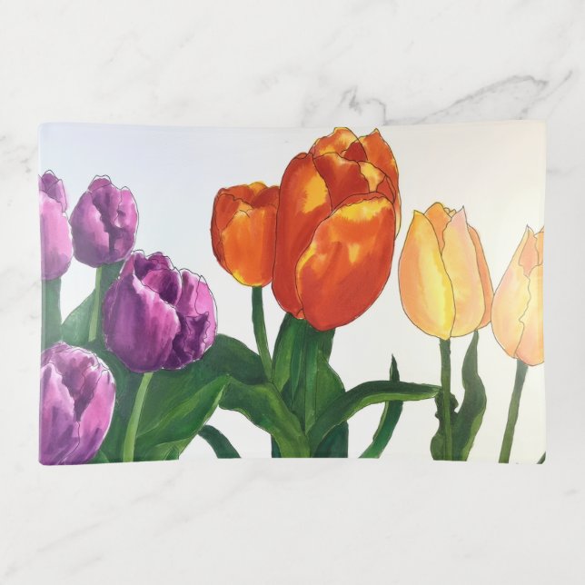 Spring Tulips Trinket Tray (Front)