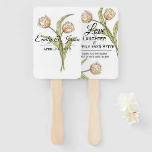 Spring Tulips wedding favor fans