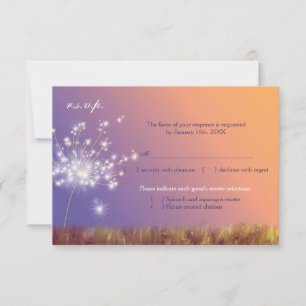 Spring Twilight Dandelion Wedding RSVP Card