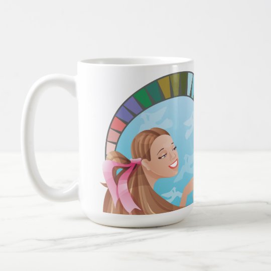 Spring type girl with palette coffee mug