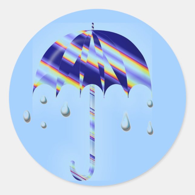 Spring Umbrella Classic Round Sticker (Front)
