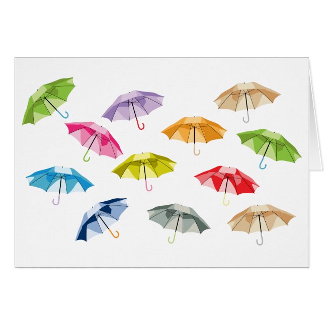 Spring Umbrellas Cards (Front Horizontal)