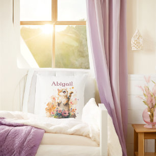 Spring Vibes Cat - Personalized   Throw Pillow