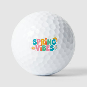 Spring Vibes – Cute & Colorful Seasonal Lettering Golf Balls