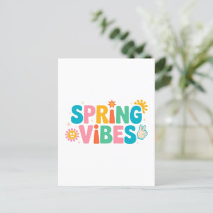 Spring Vibes – Cute & Colorful Seasonal Lettering Postcard