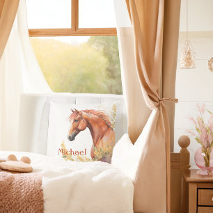 Spring Vibes Horse - Personalized Throw Pillow
