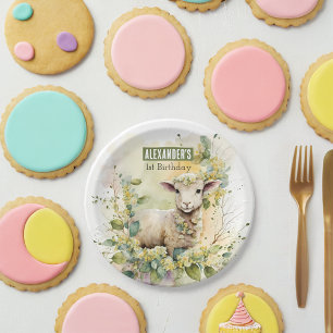 Spring vibes Lamb - Birthday Party - Paper Plates