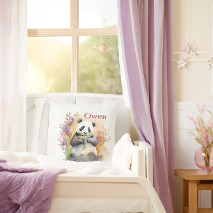 Spring Vibes Panda - Personalized Throw Pillow