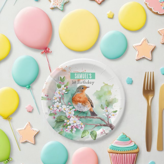 Spring vibes Robin -  Birthday Party - Paper Plates (Creator Uploaded)