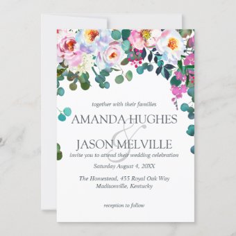 Spring Vibrant Bloom Floral Wedding Invitation | Zazzle
