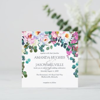 Spring Vibrant Bloom Floral Wedding Invitation | Zazzle