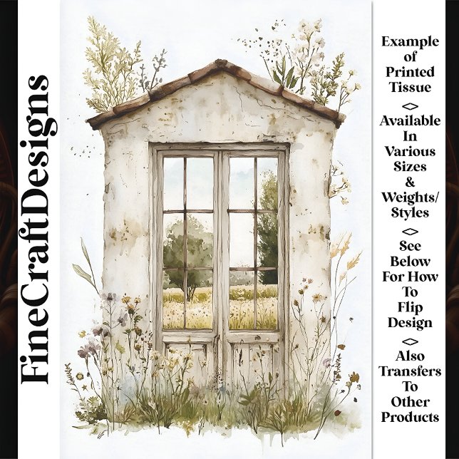 Spring View From Building Window AN4 Decoupage Tissue Paper (Creator Uploaded)