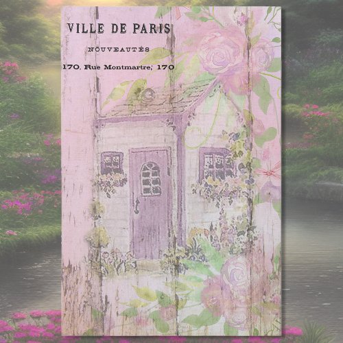 Spring  Ville de Paris Watercolor Floral Cottage Tissue Paper