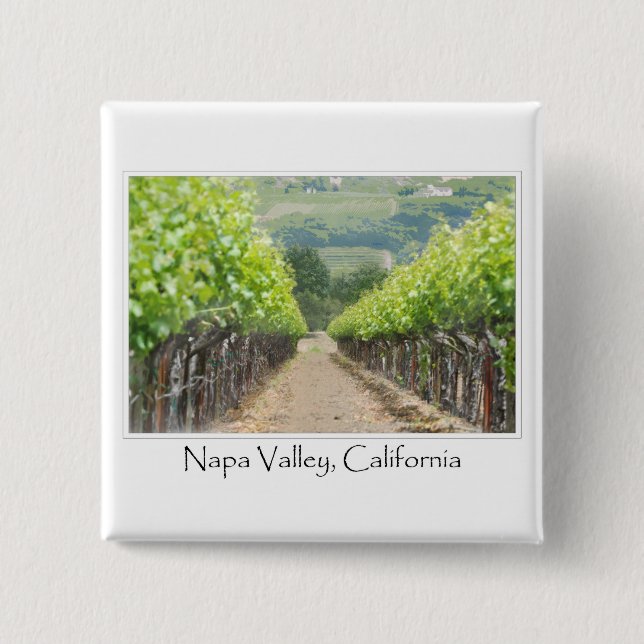 Spring Vineyard in Napa Valley California Button (Front)