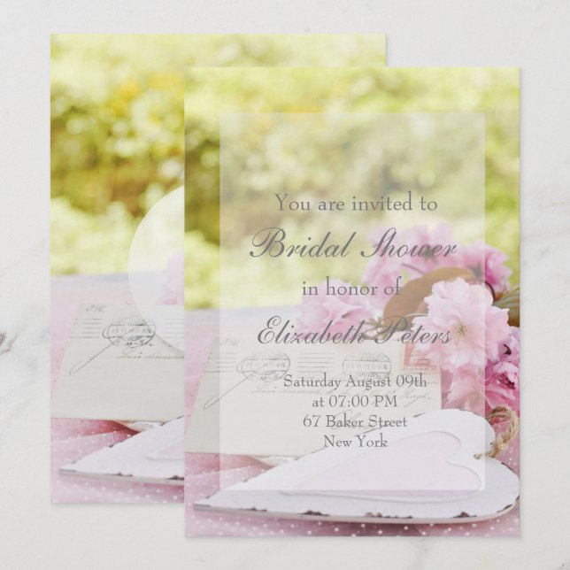 Spring vintage flower loveletter Bridal Shower Invitation (Front/Back)