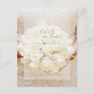 Spring vintage flower loveletter SAVE THE DATE Announcement Postcard