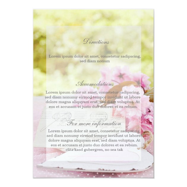 Spring Vintage Flower Loveletter Wedding Direction Card