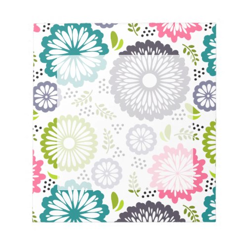 Spring vintage flowers white background notepad