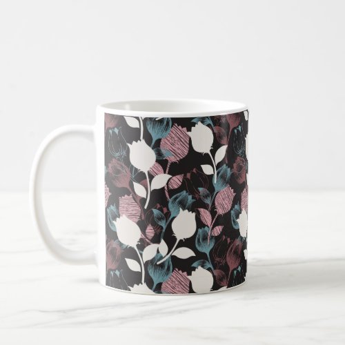 Spring vintage tulip floral garden pattern coffee mug