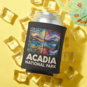 Spring vs Autumn Acadia National Park Gift  Can Cooler