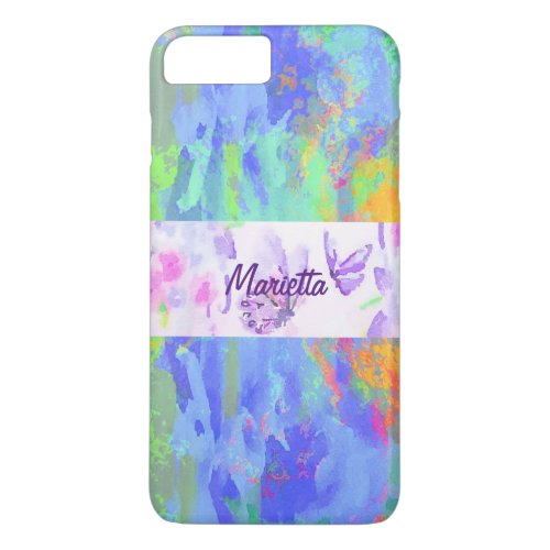 Spring Watercolor Abstract Blue iPhone 8 Plus7 Plus Case