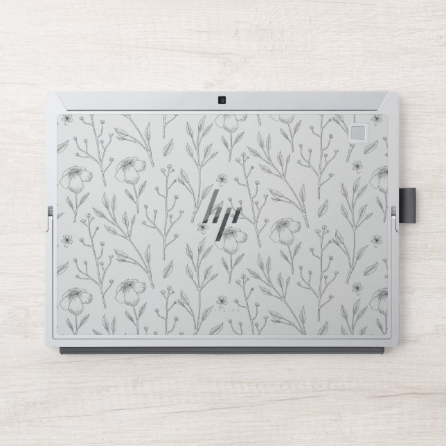 Spring Watercolor Botanical Blooming Seamless HP Laptop Skin (Front)