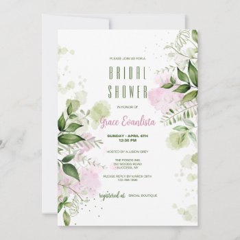 Spring Watercolor Bridal Shower Invitation by CottonLamb at Zazzle